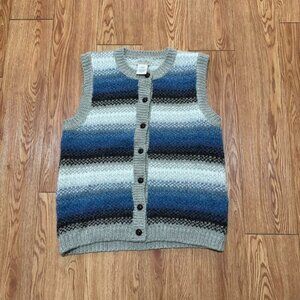 Vintage 90s Saint John’s Bay Wool‎ Blend Multicolor Sweater Vest